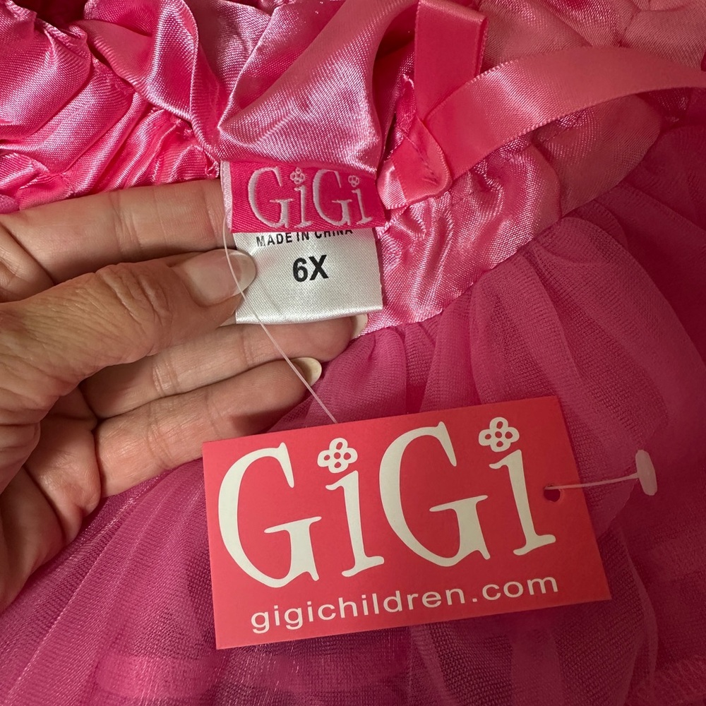 NWT Gigi Girls 6 6X Pink Twirly Ruffle Skirt - Picture 2 of 2